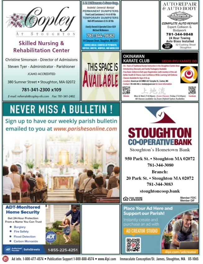Bulletins & Flocknote Newsletter St. James & Immaculate Conception